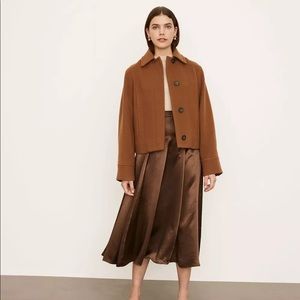 NWT $595 Vince Crop Wool Jacket Coat in Brown